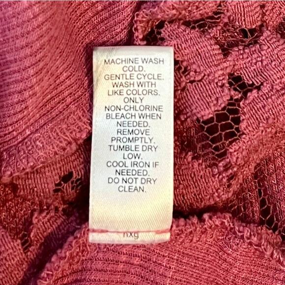 Cato Time For Everything Top Ribbed Lace Tee Long Sleeve Large - Picture 9 of 10